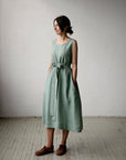 Mint Sleeveless Linen Dress