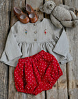Red Polka Dot Festive Linen Bloomers