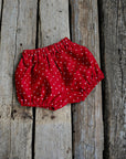 Red Polka Dot Festive Linen Bloomers