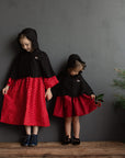 Black Little Red Riding Hood Linen Cape