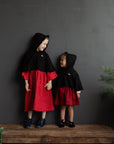 Black Little Red Riding Hood Linen Cape