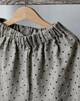 Natural Polka Dot Short Linen Culottes