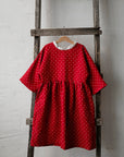 Red Polka Dot Exclusive North Linen Dress