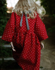 Red Polka Dot Exclusive North Linen Dress