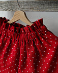 Red Polka Dot Festive Linen Shorts