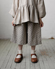 Natural Polka Dot Short Linen Culottes