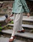 Natural Polka Dot Short Linen Culottes