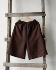 Chocolate Short Linen Culottes