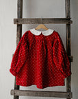 Red Polka Dot Exclusive Linen Tunic Dress