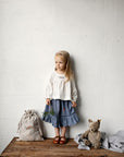 Dusty Blue Ruffle Linen Skirt