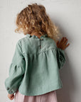 Mint Short Ruffle Linen Tunic