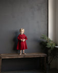 Cherry Ruffle Linen Dress