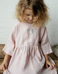 Baby Pink Tea Linen Dress