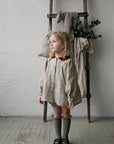 Natural & Cherry Christmas Linen Tunic Dress