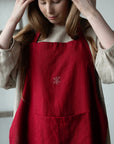 Cherry Christmas Traditional Linen Apron