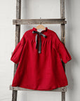 Cherry Ruffle Linen Dress