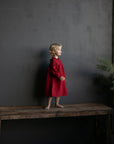Cherry Ruffle Linen Dress