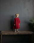 Cherry Ruffle Linen Dress