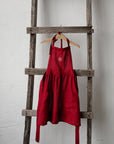 Cherry Christmas Linen Apron