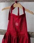 Cherry Christmas Linen Apron
