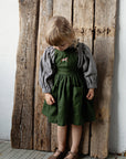 Forest Green Cross Back Linen Pinafore