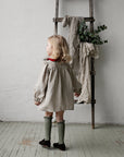 Natural & Cherry Christmas Linen Tunic Dress