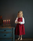Cherry Christmas Linen Apron