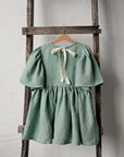 Mint Flower Linen Dress
