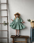 Mint Flower Linen Dress