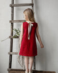 Cherry Sleeveless Linen Dress