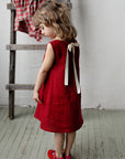 Cherry Sleeveless Linen Dress