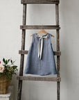 Dusty Blue Sleeveless Linen Dress