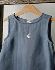 Dusty Blue Sleeveless Linen Dress