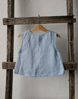 Baby Blue Sleeveless Linen Shirt