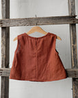 Rust Sleeveless Linen Shirt