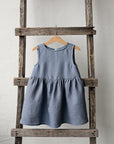 Dusty Blue Smock Linen Dress