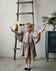 Lavender Flower Linen Dress