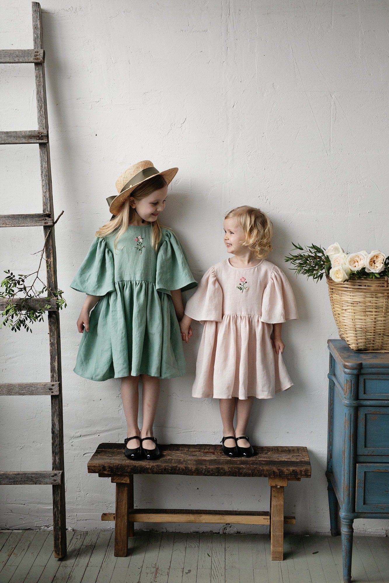 Mint Flower Linen Dress – allthebeautifullinen