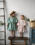 Mint Flower Linen Dress