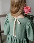 Mint Flower Linen Dress