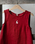 Cherry Sleeveless Linen Dress