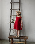 Cherry Sleeveless Linen Dress
