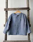 Dusty Blue Long Sleeve Classic Linen Shirt
