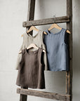 Natural Sleeveless Linen Shirt