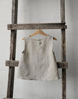 Natural Sleeveless Linen Shirt