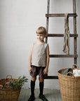 Natural Sleeveless Linen Shirt