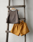 Cacao Sleeveless Linen Shirt
