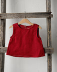 Cherry Sleeveless Linen Shirt