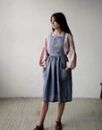 Pink Polka Dot Festive Romantic Linen Tunic