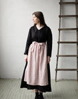Pink Polka Dot Festive Apple Linen Apron